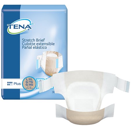 TENA Stretch Plus Incontinence Brief XL Breathable, PK 72 67603